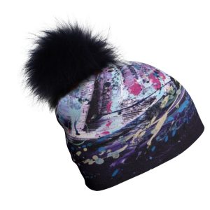 Tuque hiver sportive pour femme avec pompon amovible. Doublure en bamboo pour garder ta tête au sec tout l'hiver.  Tous Désigner par des artistes québecois. Voir le guide suivant pour les grandeurs XS  48-52 cm Small  50-56 cm (standard pour femme) Medium 54-60 cm (standard pour homme)