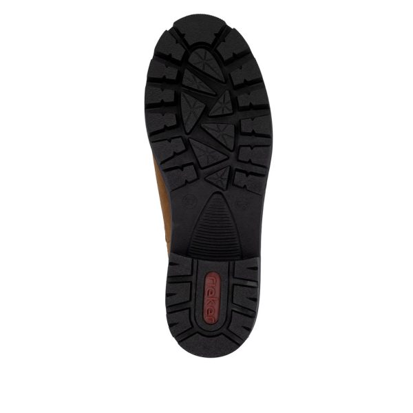 Botte courte pour femme Rieker enfilable rapidement grâce au fermoir éclair latéral.