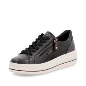 Chaussure Remonte pour Femme facile à enfiler grâce au fermoir latéral. Ajustement personnalisé avec les lacets  Semelle amovible pour insérer une semelle orthopédique