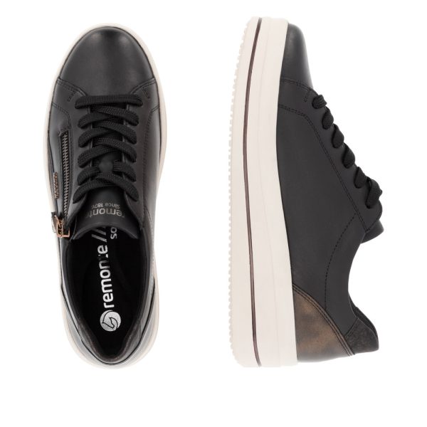 Chaussure Remonte pour Femme facile à enfiler grâce au fermoir latéral. Ajustement personnalisé avec les lacets  Semelle amovible pour insérer une semelle orthopédique