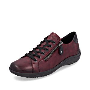 Chaussure pour Femme Remonte avec lacets et fermoir latéral. Permet un ajustement personnalisé en plus d'offrir l'opportunité d'enfiler rapidement la chaussure. Semelle amovible pour insérer une semelle orthopédique.