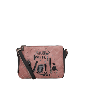 Sac bandoulière pour Femme d'importation Anekke. Sangle ajustable pleine longueure. 3 Compartiments avec fermoirs indépendants. Dimensions 11.4 X 7.9 X 3.94 pouces.