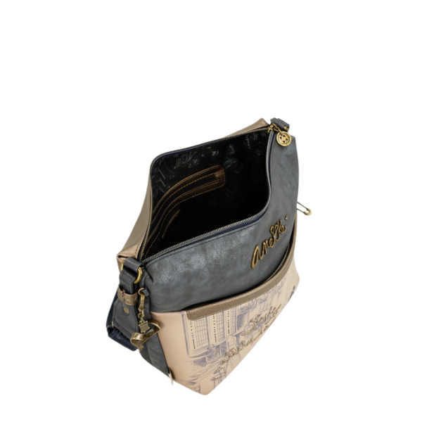 Sac à main pour femme de style fourre-tout d'importation Anekke. Bandoulière ajustable pleine longueur. Dimensions 13/9.8 X 10.2 X 5.1 pouces