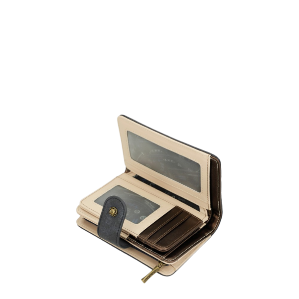 Porte-Feuille court pour femme d'importation Anekke. Contient un minimum de 14 cartes. Dimensions 5.5 X 3.9 X 1.2 Pouces.