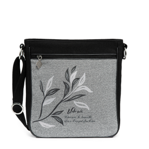 Sac à bandoulière pour Femme prêt-à-oser de Jak's. Sangle ajustable pleine longueur. Lavable à la machine. Dimensions 23 X 26 X 9 Cm.