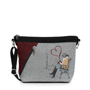 Sac à bandoulière pour femme prêt-à-oser Jak's. Sangle ajustable pleine longueur. Lavable à la machine. Dimensions 27X 19 X 8 cm.