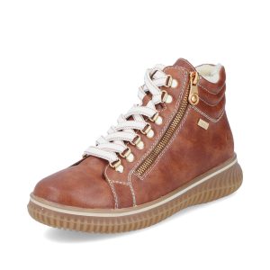 Botte hiver courte pour femme de la marque Rieker. Doublure généreuse. Fermeture éclair latérale pour faciliter l’enfilage en plus de lacets pour un ajustement personnalisé. Le meilleur des 2 mondes en tout temps.