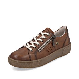 Chaussure pour Femme de la marque remonte. Chaussure enfilable rapidement grâce au fermoir éclair. Ajustable à la pe4rfection grâce aux lacets. Semelle amovible pour Insérer une semelle orthopédique.
