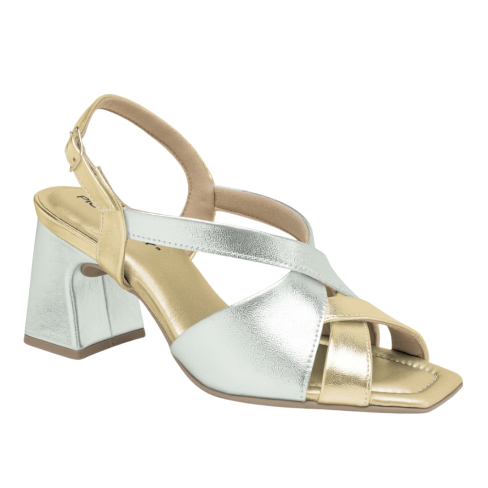 Sandale pour Femme fait au Brésil. Talon carré très stable de 6cm. Sangle à la cheville qui permet une stabilité à toute épreuve.