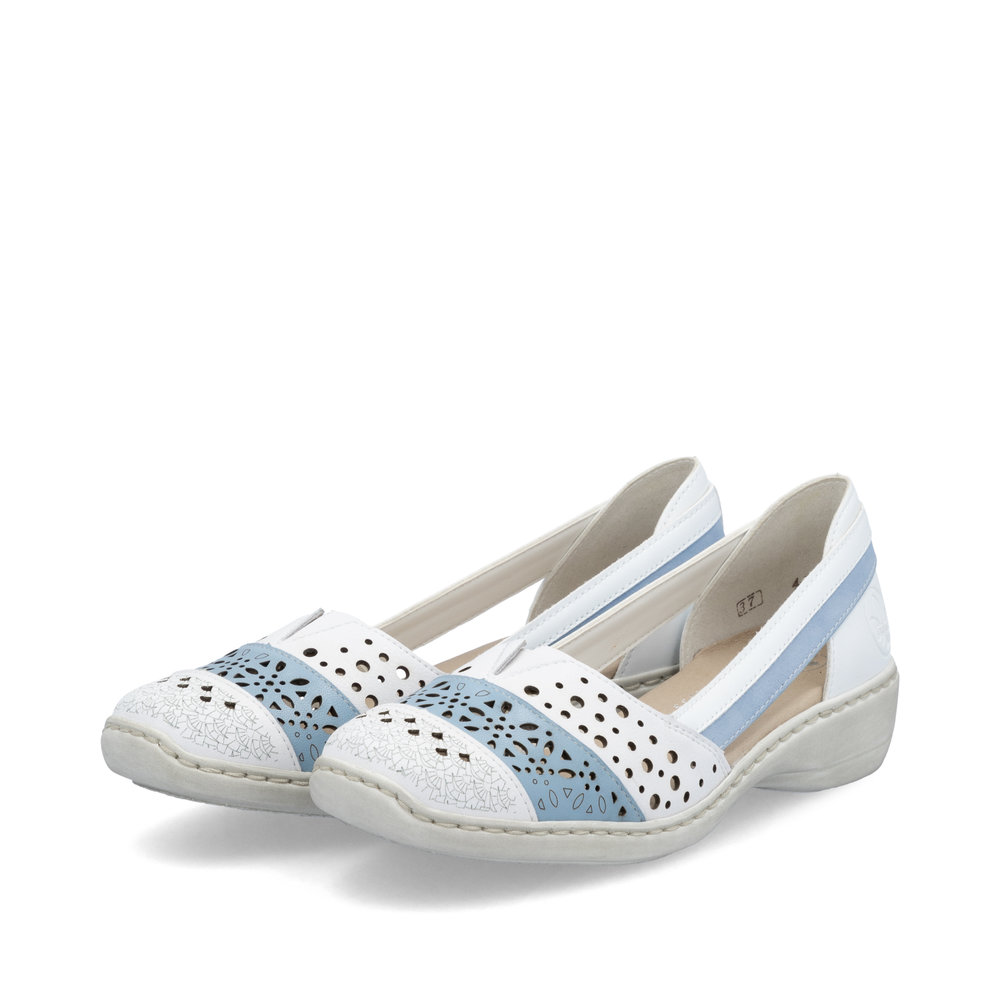 Sandale Rieker 62962 : légère, flexible et ultra confortable avec bandes élastiques et semelle amortissante. Parfaite pour marcher tout l’été avec style.