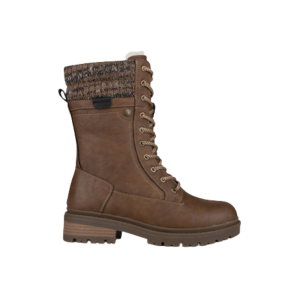 Botte hiver pour Femme mi-mollet doublée en laine. Fermoir éclair latéral pour enfiler rapidement et lacets à ajuster une seule fois pour bien personnalisé l'ajustement de la botte.