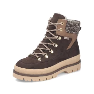 Découvre la botte Rieker Y6210-64 beige pour femme : chaude, légère, résistante à l’eau et munie d’une semelle intérieure amovible.