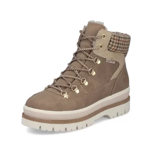 Rieker Y6210-64 – Beige La botte beige qui n’a pas besoin d’être plate pour aller avec tout! La Rieker Y6210-64 mélange plusieurs tons neutres, un col en tricot et une semelle plus costaude pour lui donner juste assez de caractère. Elle est chaude, légère et munie de la membrane RiekerTEX pour affronter les journées moins sympathiques de l’hiver. Les lacets servent à bien l’ajuster, mais pas besoin de les refaire chaque matin : la fermeture éclair sur le côté s’occupe de ça. Sa semelle intérieure est aussi amovible pour celles qui portent leurs propres semelles. Doublure chaude Membrane RiekerTEX résistante à l’eau Fermeture éclair pratique Ajustement avec lacets Semelle intérieure amovible Semelle extérieure légère et adhérente Bref, une botte pratique, confortable et vraiment pas beige beige. 😉 Méta-description : Découvre la botte Rieker Y6210-64 beige pour femme : chaude, légère, résistante à l’eau et munie d’une semelle intérieure amovible. Mot-clé principal : Botte Rieker Y6210-64 beige pour femme
