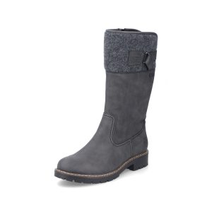 La Rieker Y9190-45 est une botte d’hiver haute pour femme, chaude et confortable, parfaite pour le quotidien. Sa membrane RiekerTEX déperlante et respirante, sa doublure chaude et sa semelle adhérente en font une alliée pratique pour affronter l’hiver. Couleur : gris | Largeur : régulière | Hauteur de tige : env. 28 cm