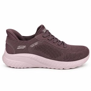 Découvre les Skechers BOBS Sport 117497 mauves pour femme : Slip-ins sans les mains, semelle Memory Foam, lacets extensibles et confort au quotidien.