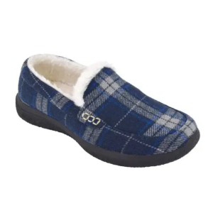 Pantoufles femme Biotime Plaid Bleu – Confort et douceur
